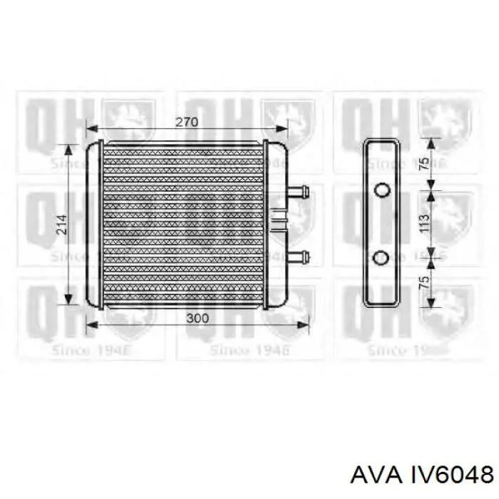 Радіатор пічки (обігрівача) AVA IV6048 ціна, від 43.28 USD