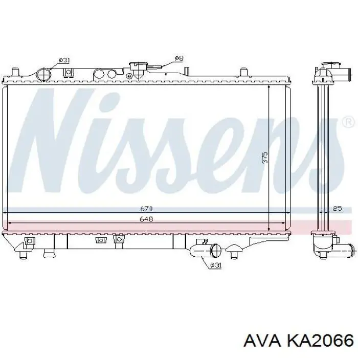 Радіатор основний AVA KA2066 ціна, від 101.35 USD