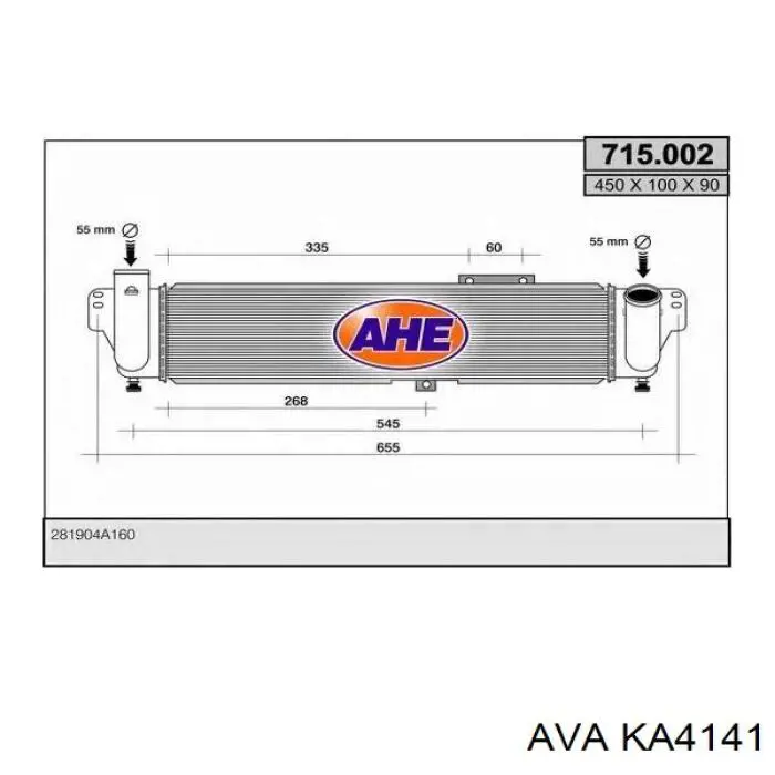 Система охолодження наддувочного повітря AVA KA4141 ціна, від 102.03 USD
