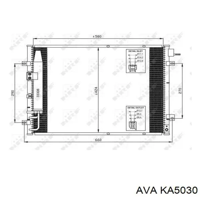 Радіатор кондиціонера KA5030 AVA