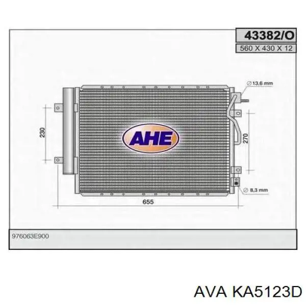 Конденсатор кондиціонера AVA KA5123D ціна, від 108.79 USD