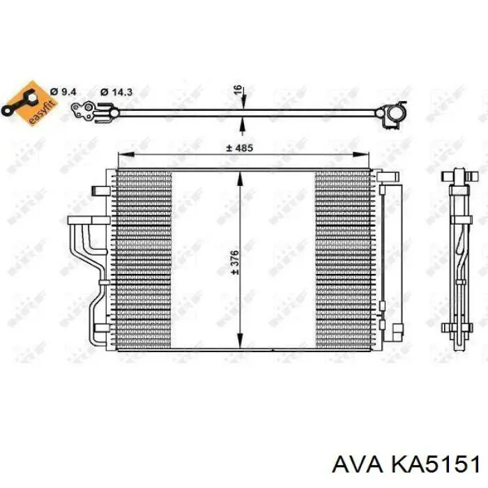 KA5151 AVA радіатор кондиціонера