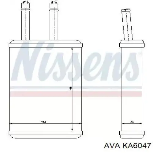 Радіатор пічки (обігрівача) AVA KA6047 ціна, від 35.67 USD