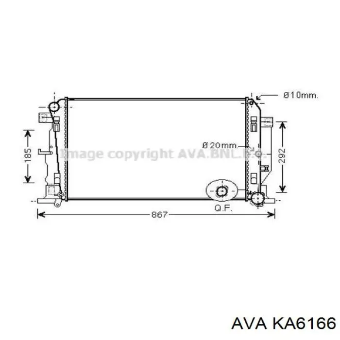 KA6166 AVA Радіатор опалювача салону
