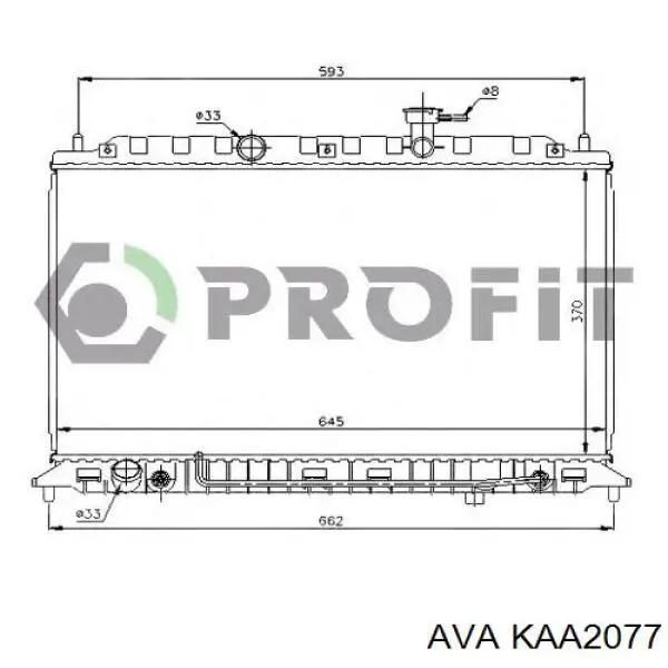 Купити KAA2077 AVA Радіатор двигуна