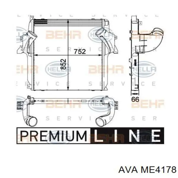 Купити ME4178 AVA Радіатор интеркуллера