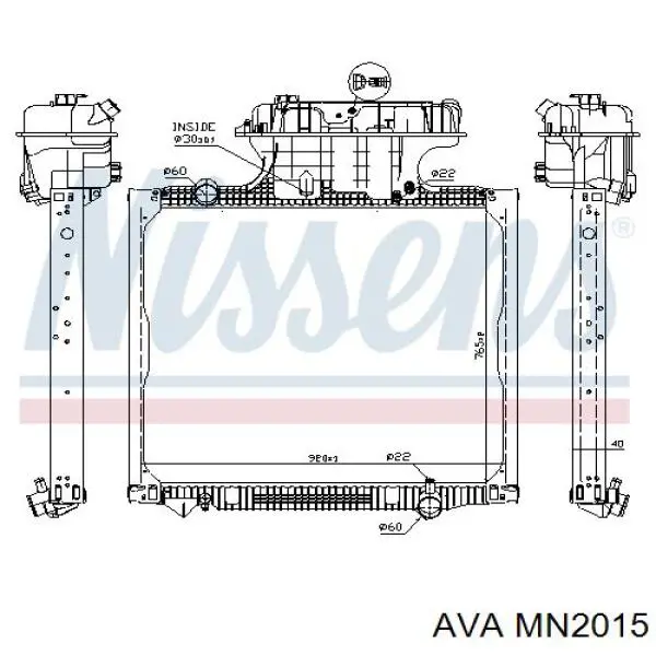 MN2015 AVA радіатор охолодження двигуна