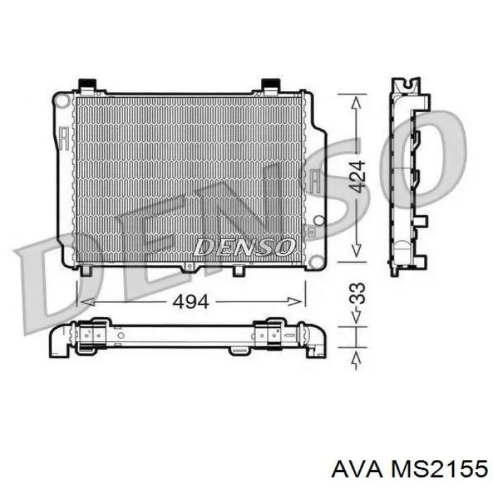 MS2155 AVA Радіатор охолодження двигуна