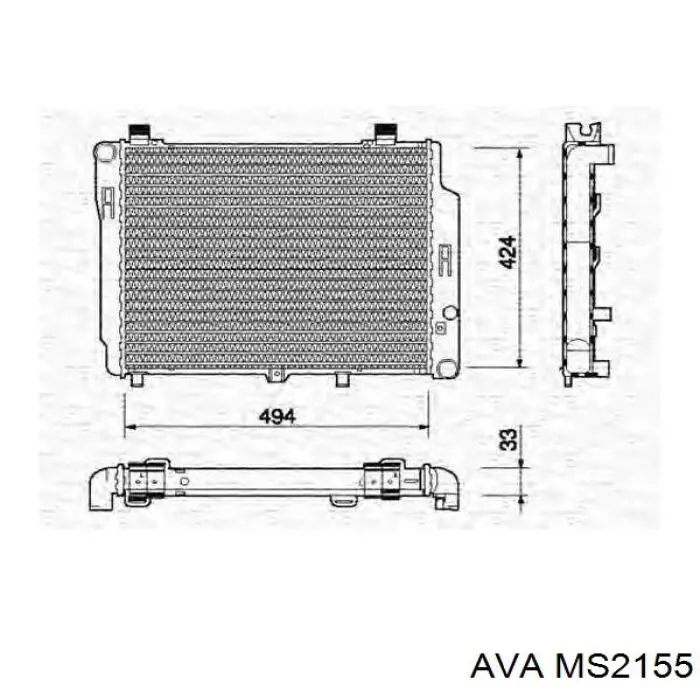 Радіатор основний AVA MS2155 ціна, від 130.57 USD