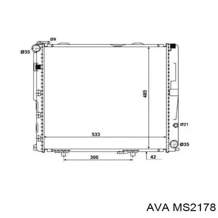 Радіатор охолодження двигуна MS2178 AVA