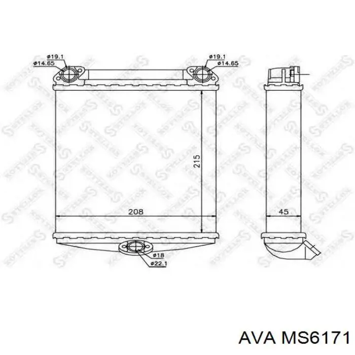Радіатор пічки (обігрівача) AVA MS6171 ціна, від 25.39 USD