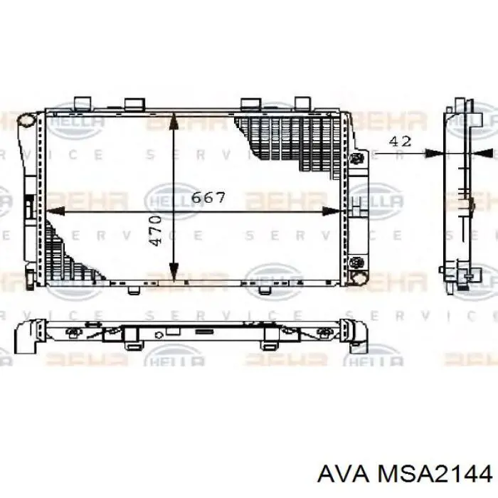 MSA2144 AVA радіатор охолодження двигуна