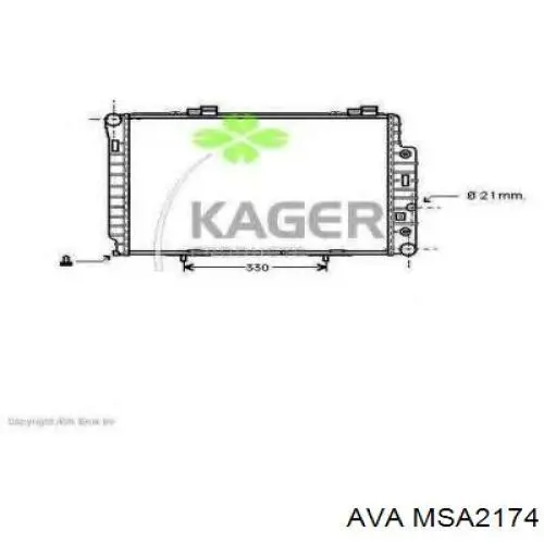 Купити MSA2174 AVA Радіатор двигуна