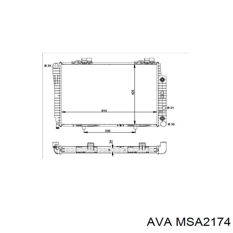 Радіатор охолодження AVA MSA2174