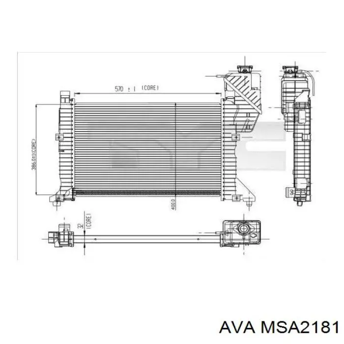 Радіатор основний AVA MSA2181 ціна, від 143.03 USD