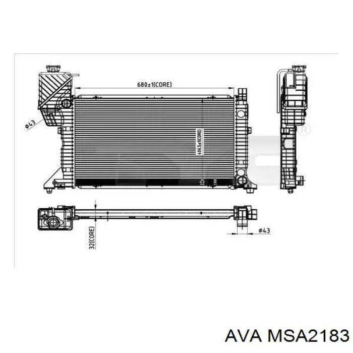 Купити MSA2183 AVA Радіатор двигуна