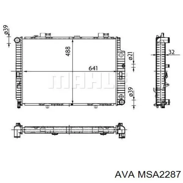 Радіатор основний AVA MSA2287 ціна, від 148.29 USD