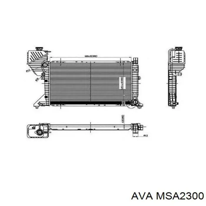 Купити MSA2300 AVA Радіатор двигуна