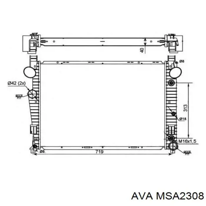 MSA2308 AVA Радіатор охолодження двигуна