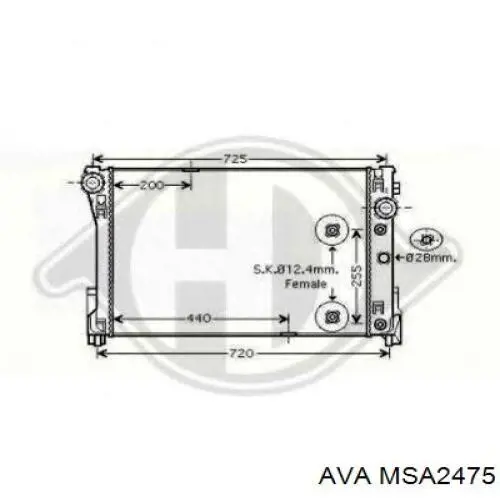 Радіатор охолодження AVA MSA2475