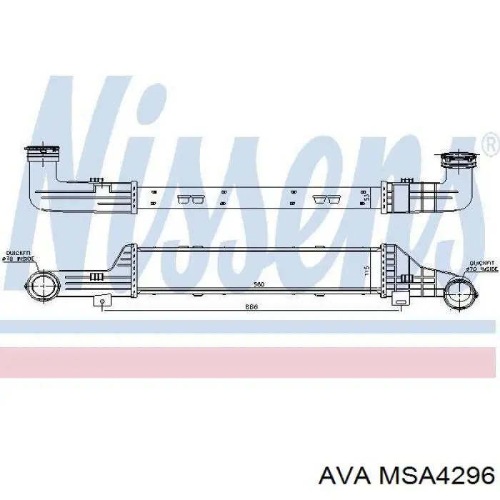 Система охолодження наддувочного повітря AVA MSA4296 ціна, від 74.01 USD