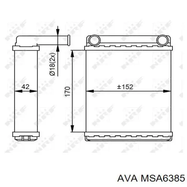 Радіатор пічки (обігрівача), задній AVA MSA6385 ціна, від 19.11 USD