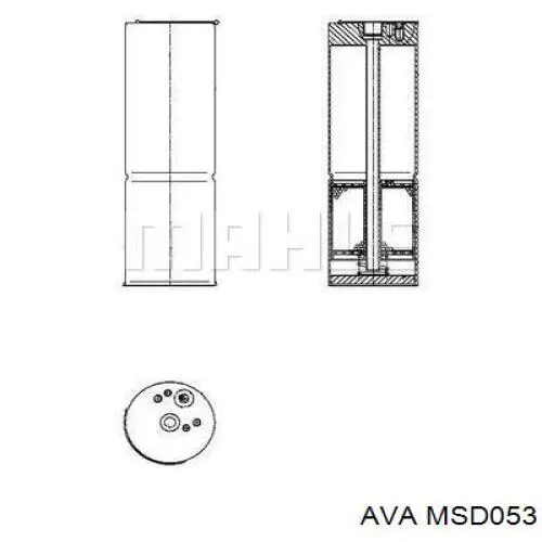 Ресивер-осушувач кондиціонера AVA MSD053 ціна, від 16.52 USD