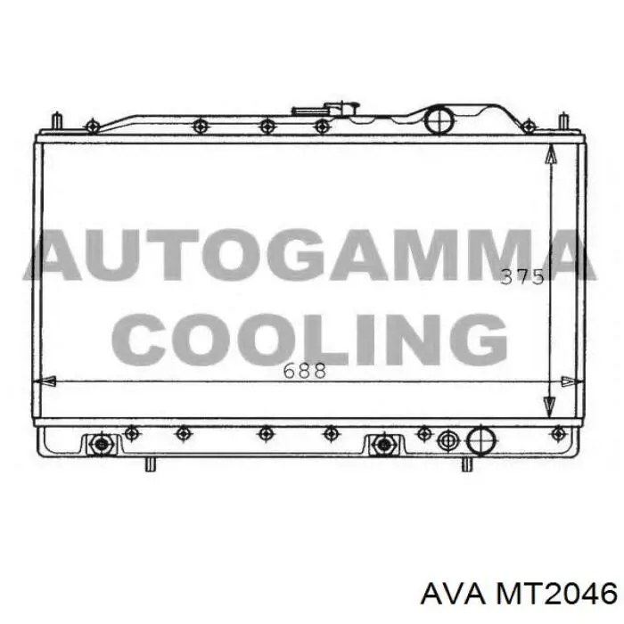 Радіатор охолодження двигуна MT2046 AVA