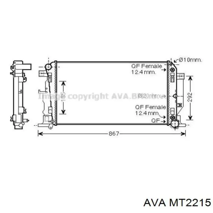 Радіатор охолодження двигуна MT2215 AVA