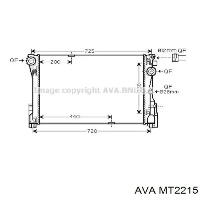 Купити MT2215 AVA Радіатор двигуна