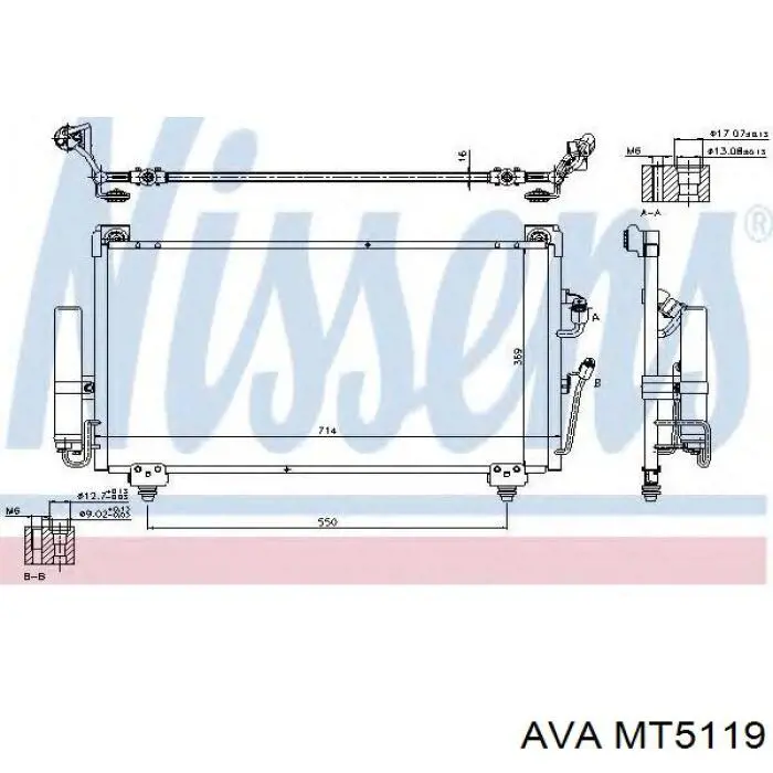 Радіатор кондиціонера MT5119 AVA