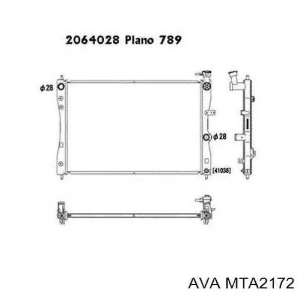 MTA2172 AVA Радіатор охолодження двигуна