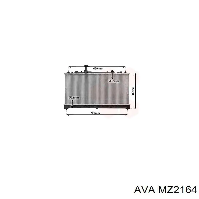 Купити MZ2164 AVA Радіатор двигуна