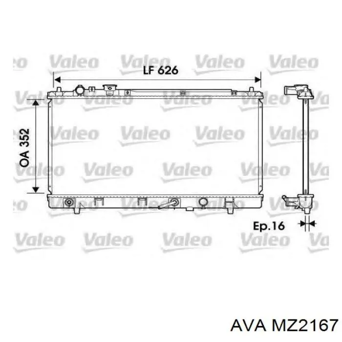 Купити MZ2167 AVA Радіатор двигуна