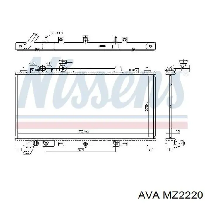 Радіатор основний AVA MZ2220 ціна, від 68.78 USD