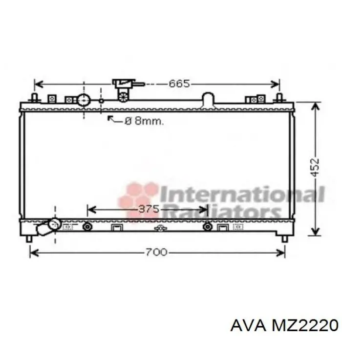 Купити MZ2220 AVA Радіатор двигуна
