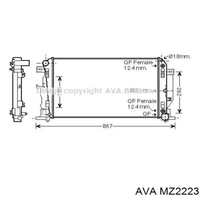 Купити MZ2223 AVA Радіатор двигуна