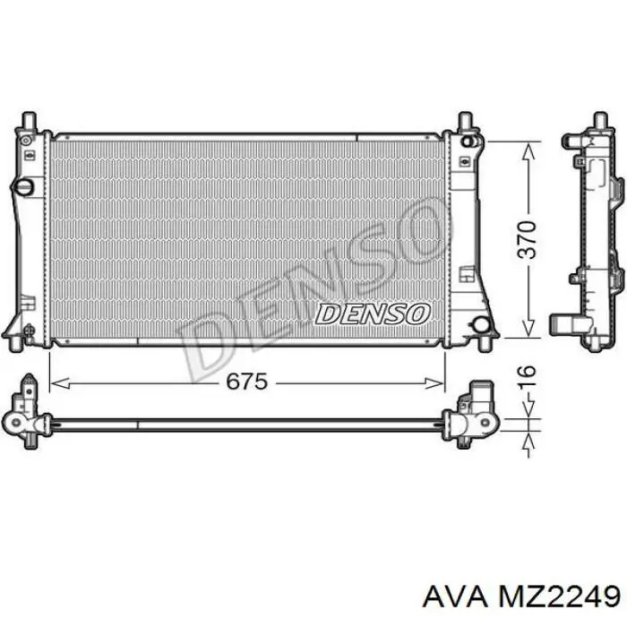 MZ2249 AVA Радіатор охолодження двигуна