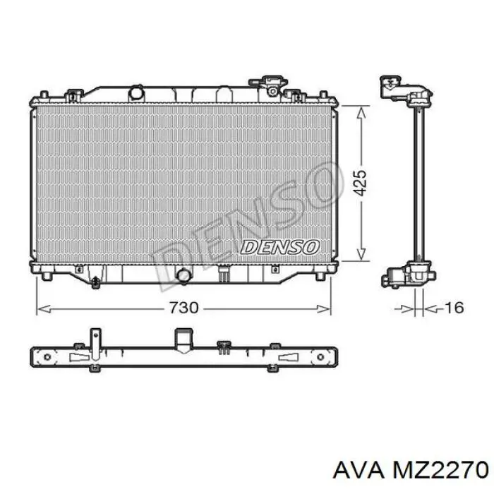 MZ2270 AVA Радіатор охолодження двигуна