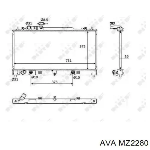 Радіатор основний AVA MZ2280 ціна, від 99.20 USD