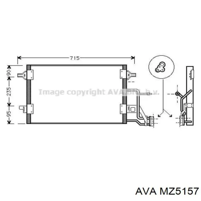 Радіатор охолодження кондиціонера AVA MZ5157