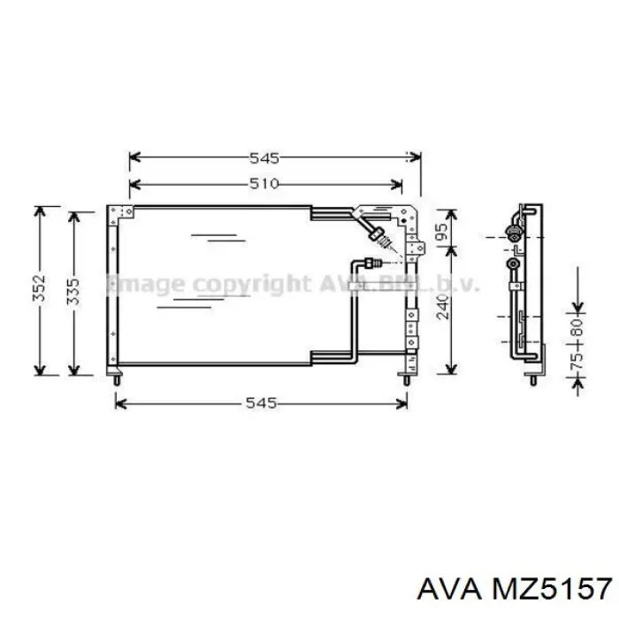 Купити MZ5157 AVA Радіатор системи охолодження кондиціонера