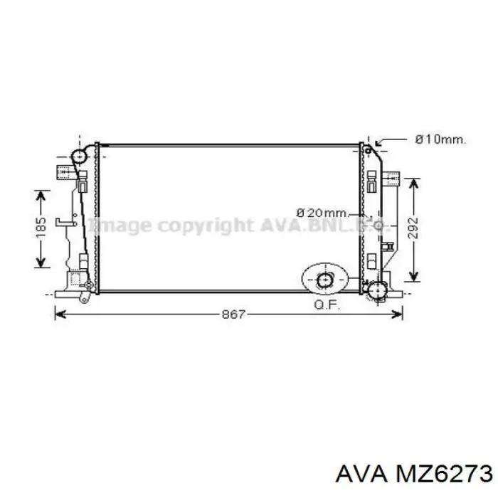 Радіатор пічки (обігрівача) AVA MZ6273 ціна, від 44.76 USD
