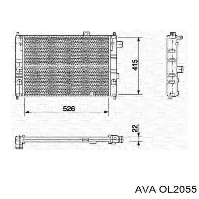 Радіатор основний AVA OL2055 ціна, від 65.39 USD