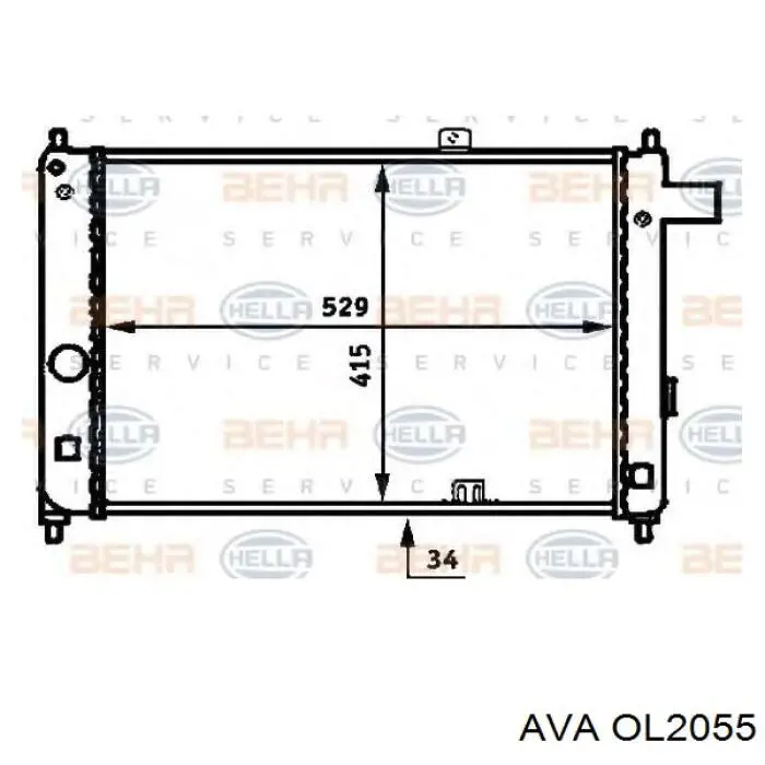 Купити OL2055 AVA Радіатор двигуна