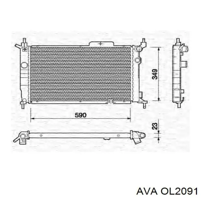 Купити OL2091 AVA Радіатор двигуна