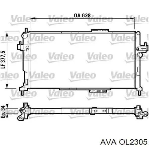 Купити OL2305 AVA Радіатор двигуна