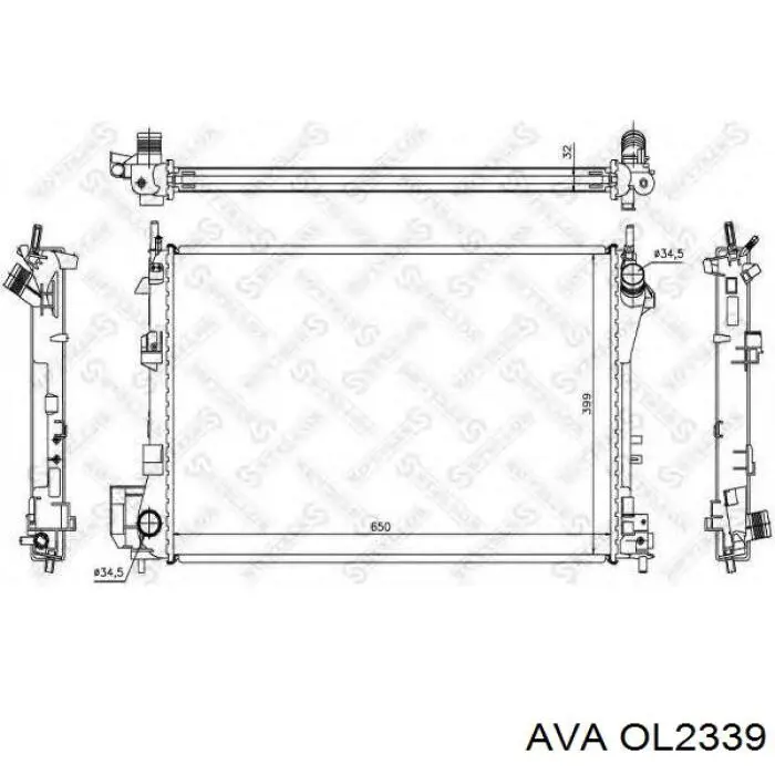 Купити OL2339 AVA Радіатор двигуна