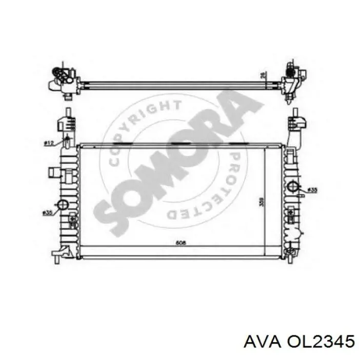 Радіатор OL2345 AVA