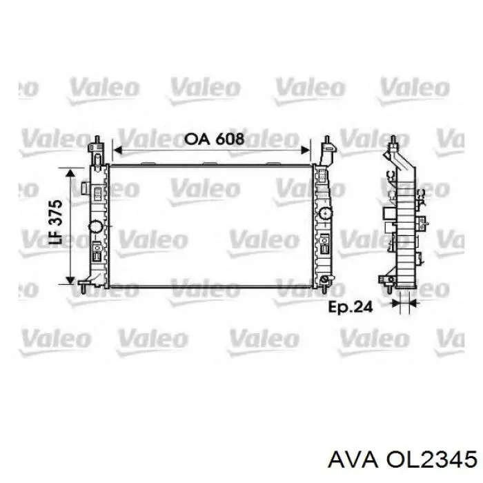 Купити OL2345 AVA Радіатор двигуна